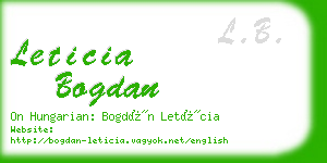 leticia bogdan business card